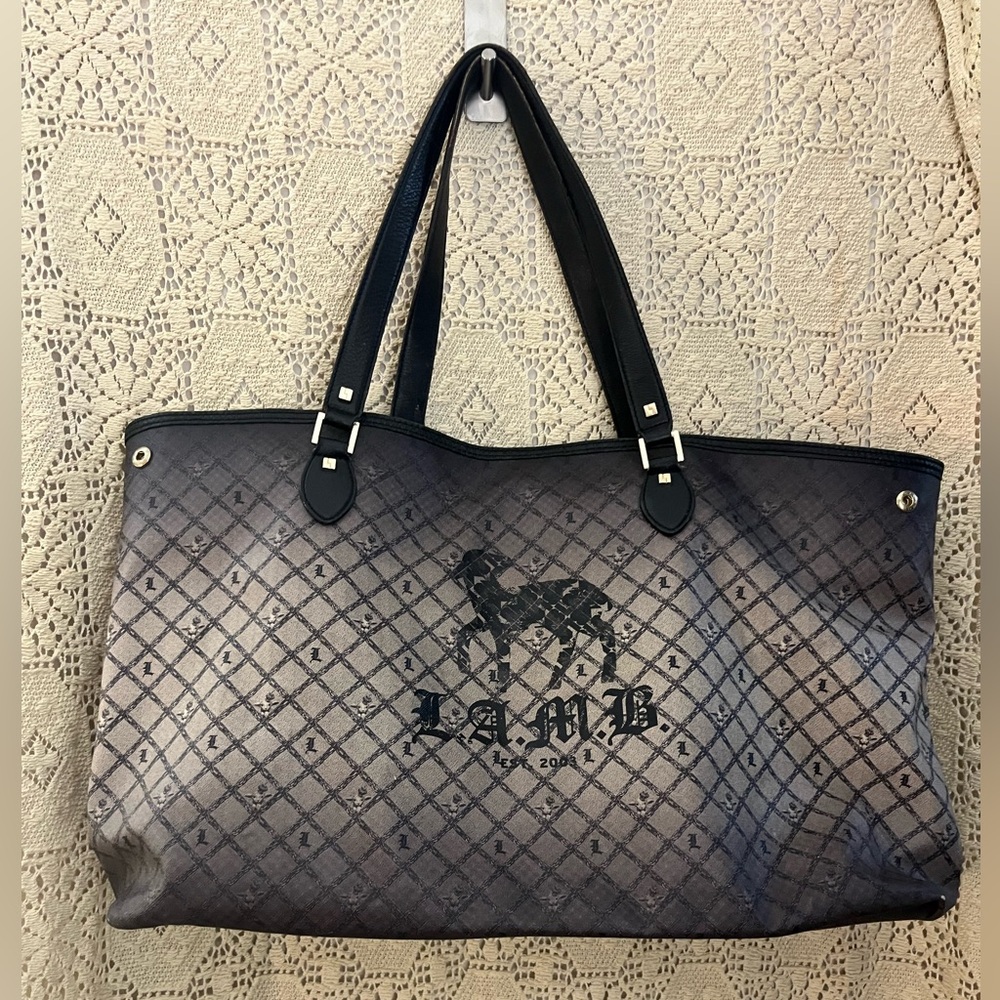 LAMB L.A.M.B large TOTE BAG Gwen Stefani sheep logo AUTHENTIC w/ dustbag - Picture 17 of 17